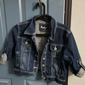 Women’s Amethyst brand 3/4 sleeve jean jacket (M)